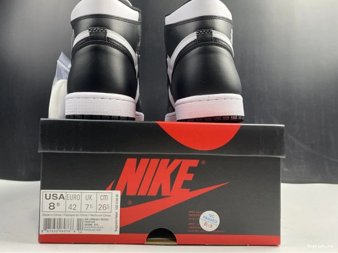 One Kick Black 1 (2014) White Air Retro 555088-010 Jordan 0725